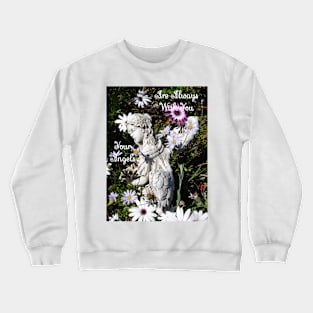 Your Angels Are Always With You Purple Floral - Inspirational Angel Quote Crewneck Sweatshirt